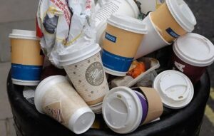 Cups in waste bin